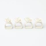 Set of 4 napkin rings with charming floral Fiore patterns in porcelain.