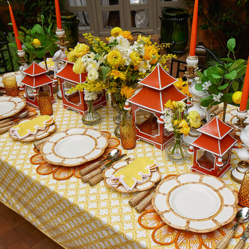 Petal Bamboo Ceramic Dinner & Starter Plates (Set of 8)