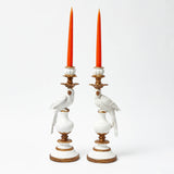 White Parrot Candle Holder (Pair)