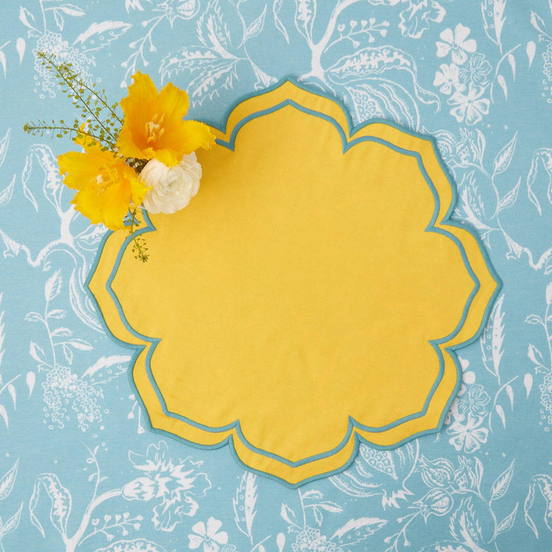 Fleur Yellow Placemats (Set of 4) - Mrs. Alice