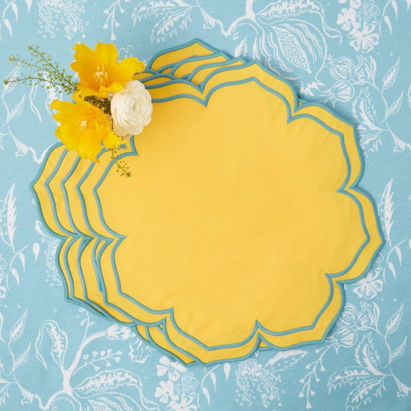 Fleur Yellow Placemats (Set of 4) - Mrs. Alice