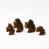 Flocked Daddy Squirrels (Pair) - Mrs. Alice