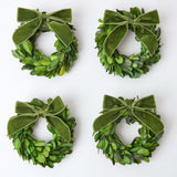 Forest Green Velvet Mini Bows (Set of 4) - Mrs. Alice