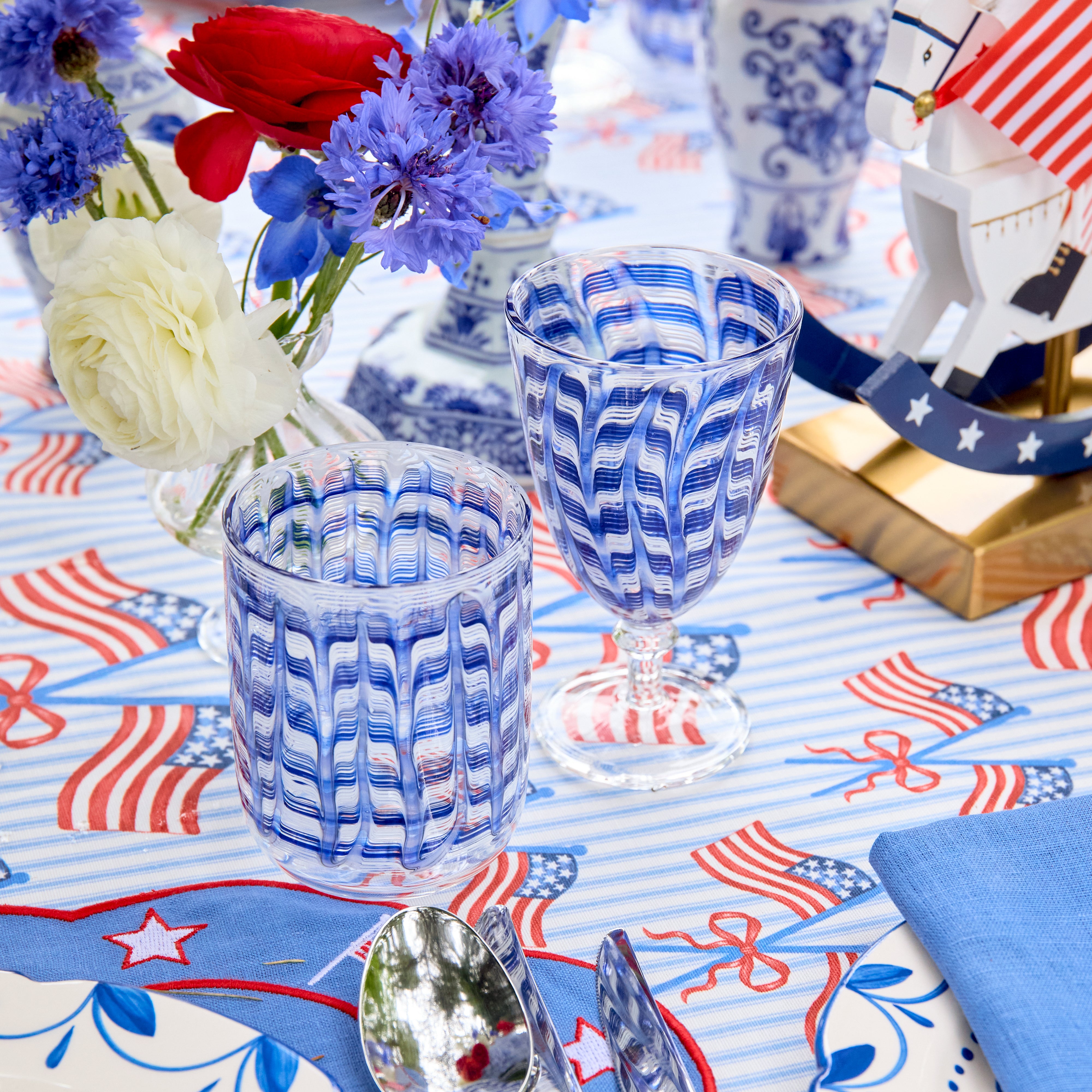 Blue Paloma Wine Glasses (Set of 4)