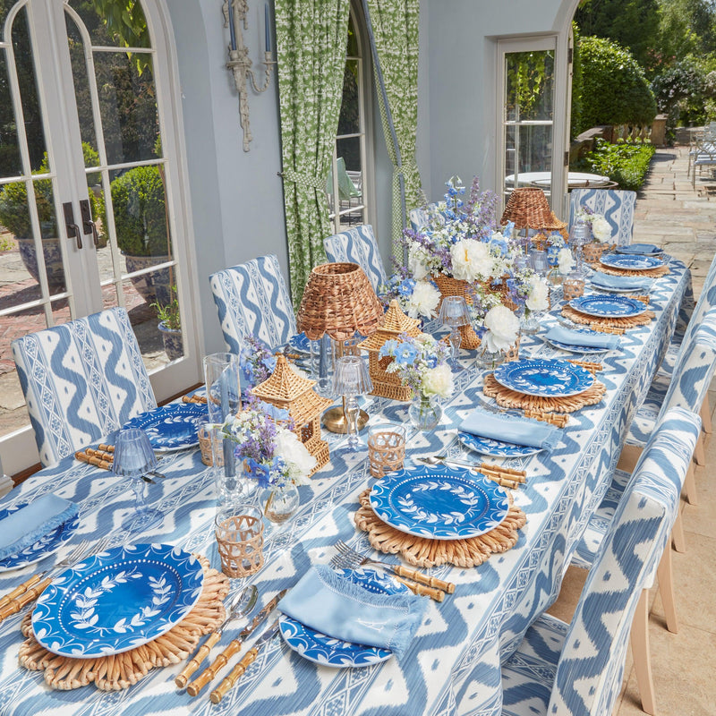 French Blue Garland Dinner & Starter Plates (Set of 8) - Mrs. Alice