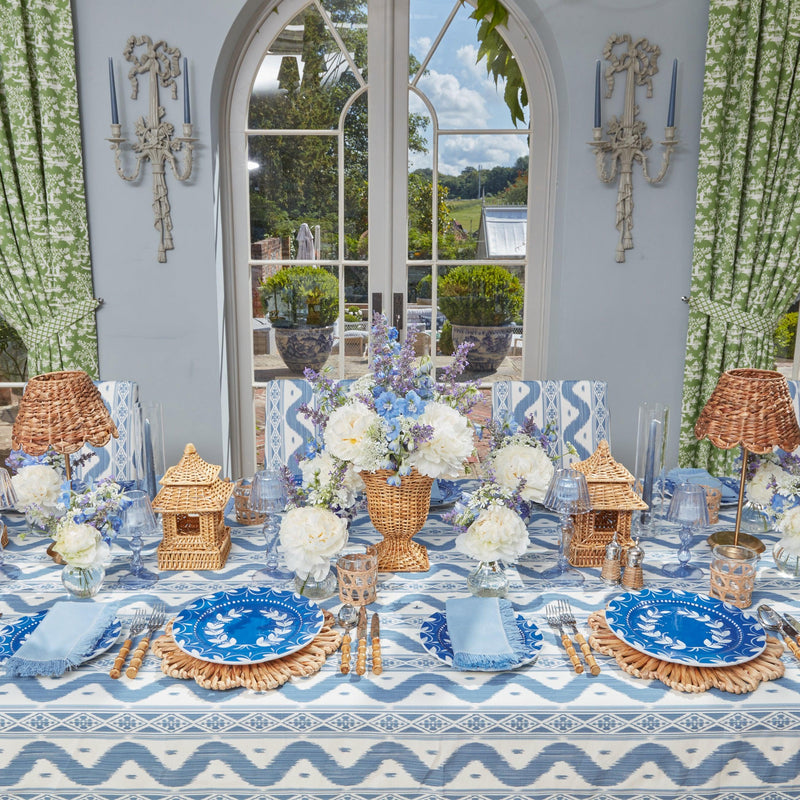 French Blue Garland Dinner Plate - Mrs. Alice