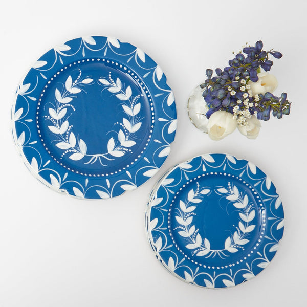 French Blue Garland Starter Plate - Mrs. Alice