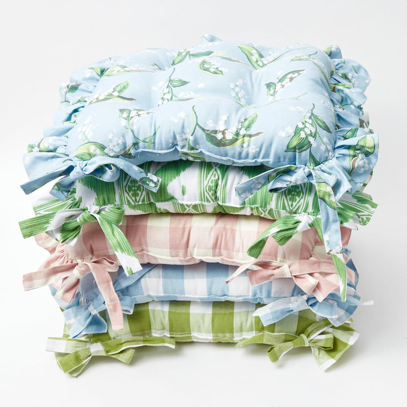 Frilled Lily of the Valley Seat Pad Cushion - Mrs. Alice