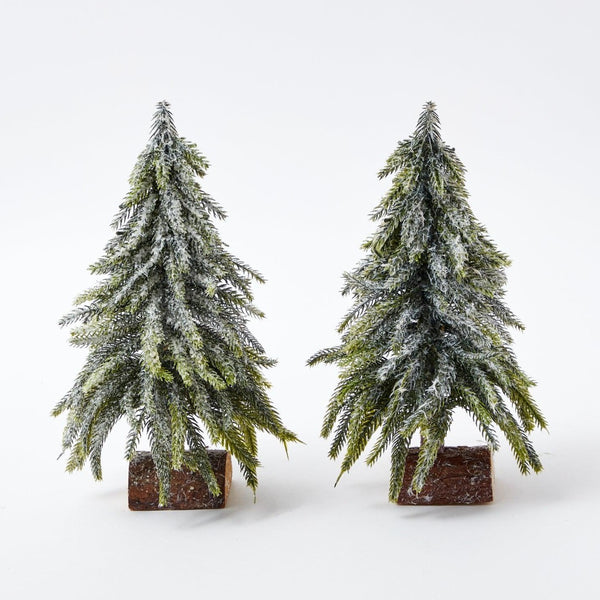 Frosted Fir Trees (Pair) - Mrs. Alice