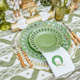 Experience the joy of the season with the White Embroidered Wreath Napkins (Set of 4).
