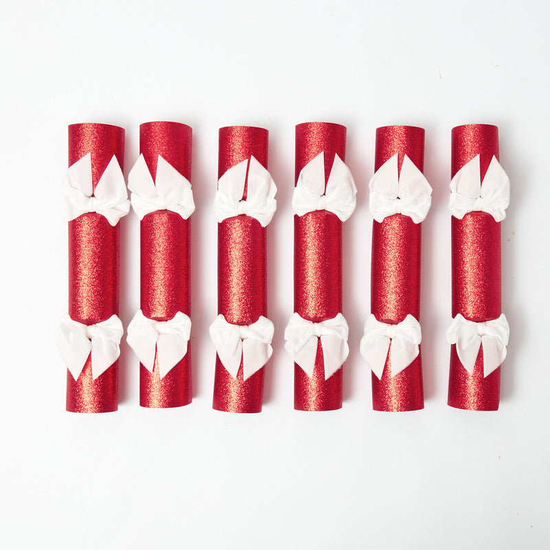 Share the gift of laughter and merriment with these Red Glitter Crackers.
