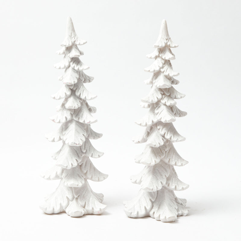 Illuminate your holiday decor with the Large White Glitter Tree Pair, a stunning and sparkling duo that adds a touch of winter magic to your festive setup.