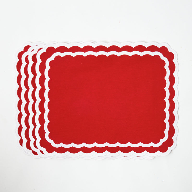 Achieve a polished and sophisticated look with these coordinating red placemats.