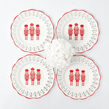 Enhance your holiday table with White Lace Nutcracker Starter Plates (Set of 4).