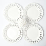 Elevate your Christmas table setting with our Set of 4 White Lace Dinner Plates - a timeless addition to your holiday feasts.