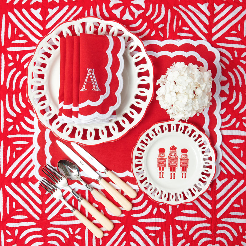 Create lasting holiday memories with White Lace Nutcracker Starter Plates.