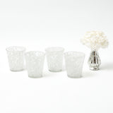 Elevate your glassware collection with our Dappled White Water Glasses (Set of 4) - a blend of elegance and functionality.