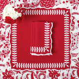 Achieve a polished and sophisticated look with this set of coordinating red napkins.