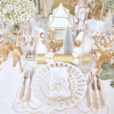 Gold Embroidered Bow Napkins (Set of 4) - Mrs. Alice