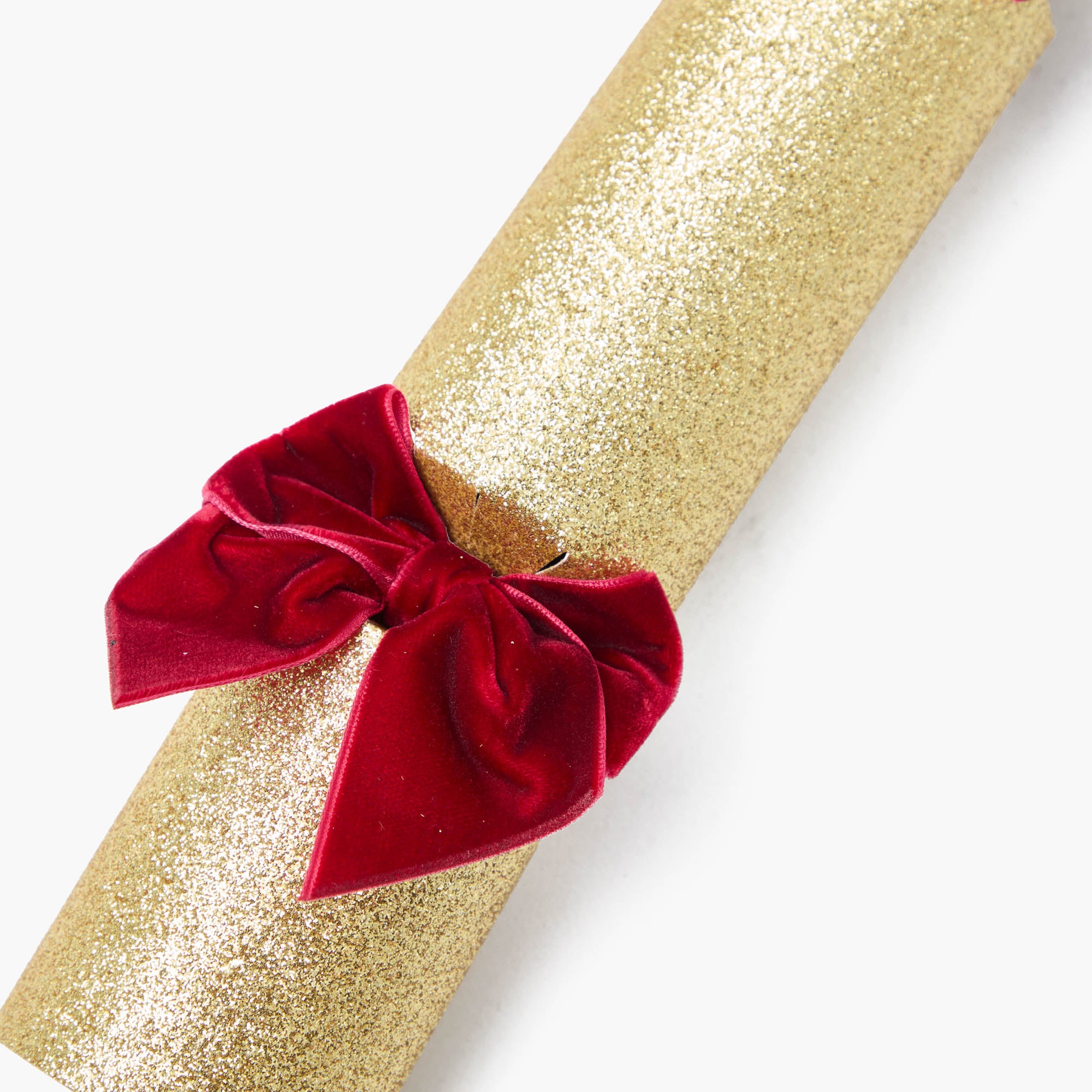 Gold Crackers With Red Velvet Bows (Set of 6)