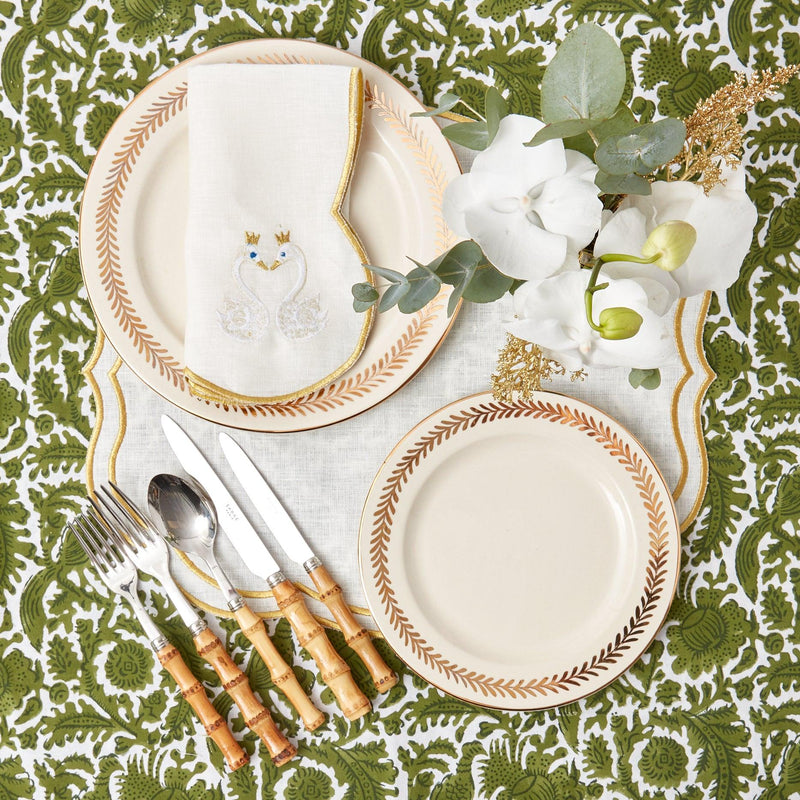 Gold Swan Embroidered Napkins (Set of 4) - Mrs. Alice