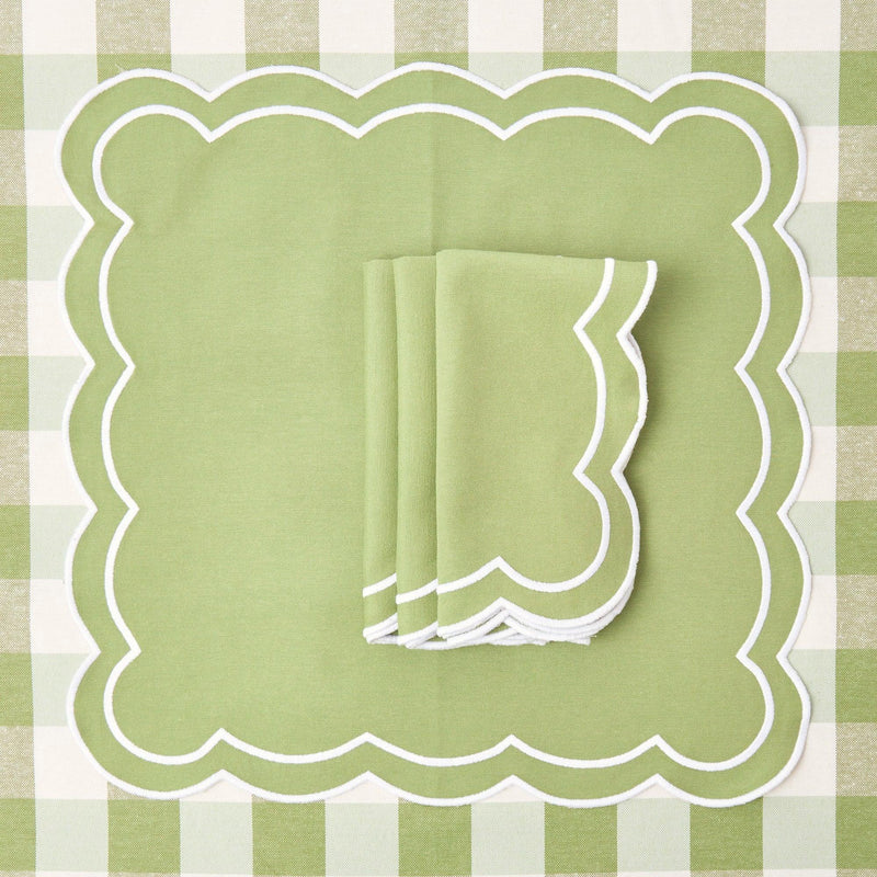 Green Appliqué Napkins (Set of 4) - Mrs. Alice