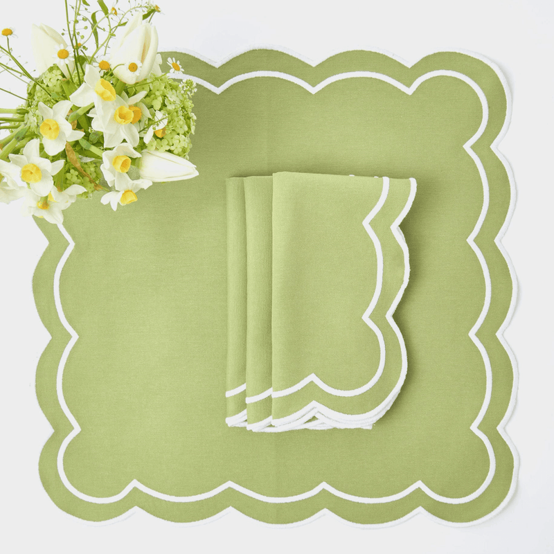 Green Appliqué Napkins (Set of 4) - Mrs. Alice