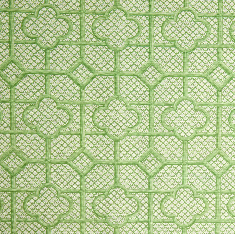 Green Bamboo Trellis Fabric - Mrs. Alice