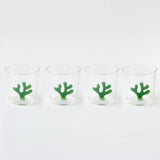 Green Coral Glasses (Set of 4) - Mrs. Alice