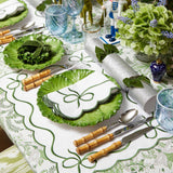Green Embroidered Bow Napkins (Set of 4) - Mrs. Alice