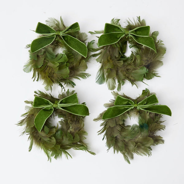 Green Feather Wreath (Set of 4) - Mrs. Alice