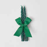 Green Frosted Pine Candles (Pair) - Mrs. Alice
