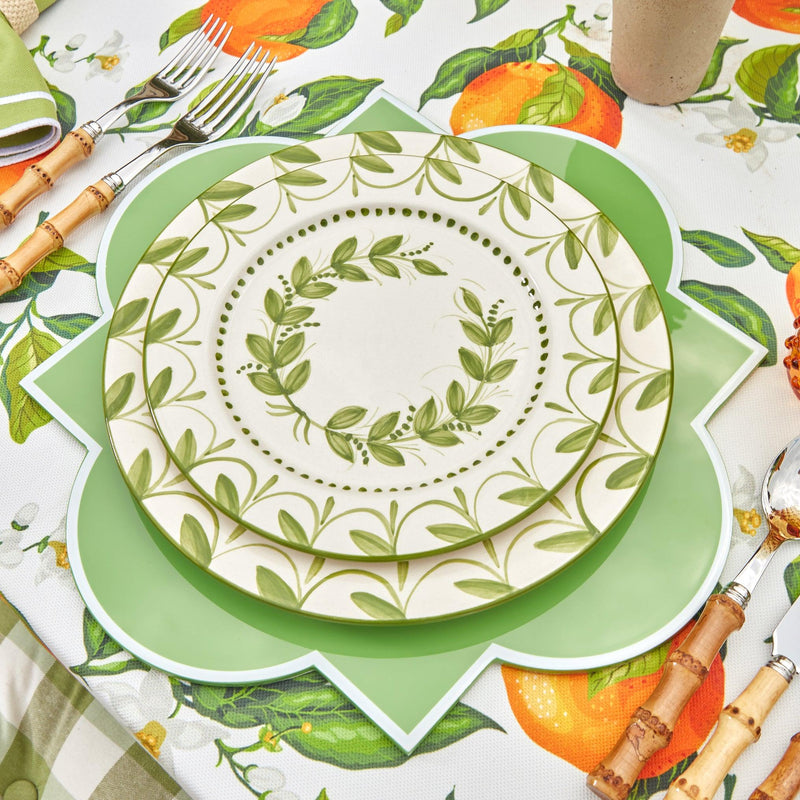 Green Garland Dinner Plates (Set of 4) - Mrs. Alice