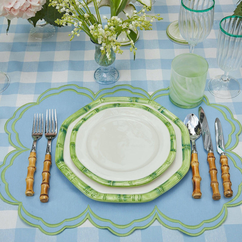 Green Geometric Bamboo Starter Plate (Set of 4) - Mrs. Alice
