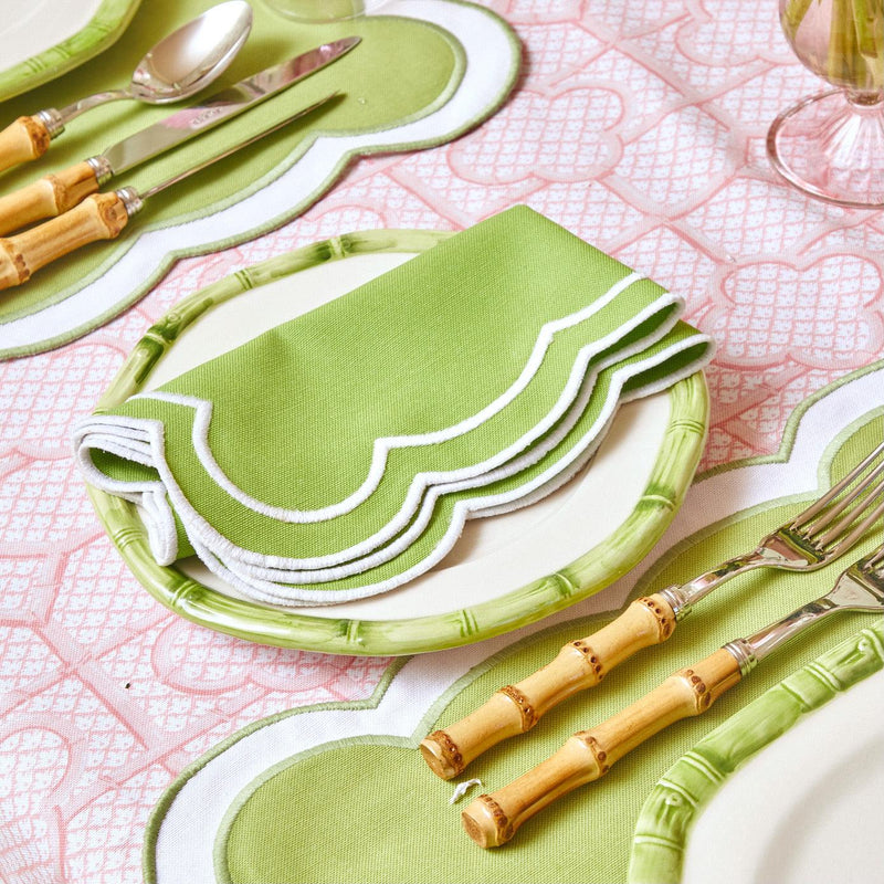 Green Geometric Bamboo Starter Plate (Set of 4) - Mrs. Alice