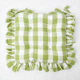 Green Gingham Ruffle Seat Pad Cushion - Mrs. Alice