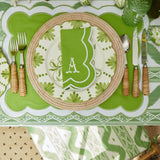 Green Ikat & Applique Linen Set - Mrs. Alice