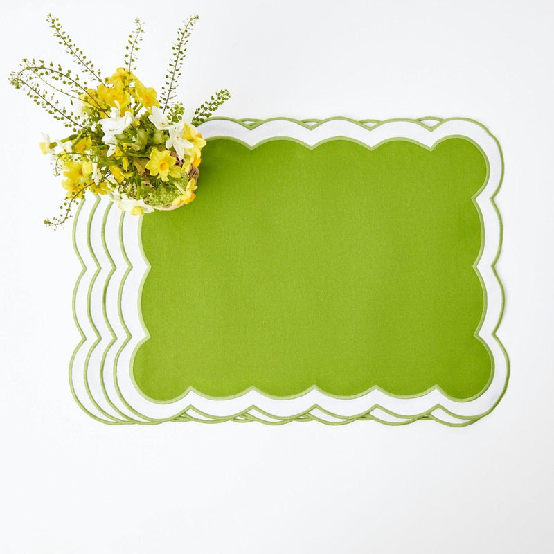 Green Ikat & Applique Linen Set - Mrs. Alice