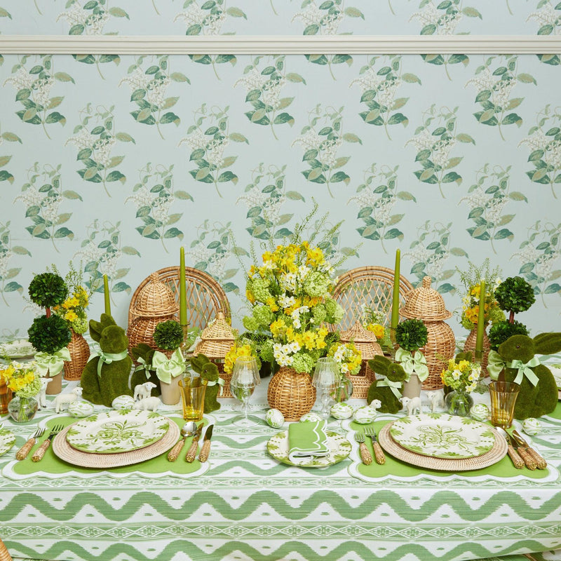 Green Ikat & Applique Linen Set - Mrs. Alice