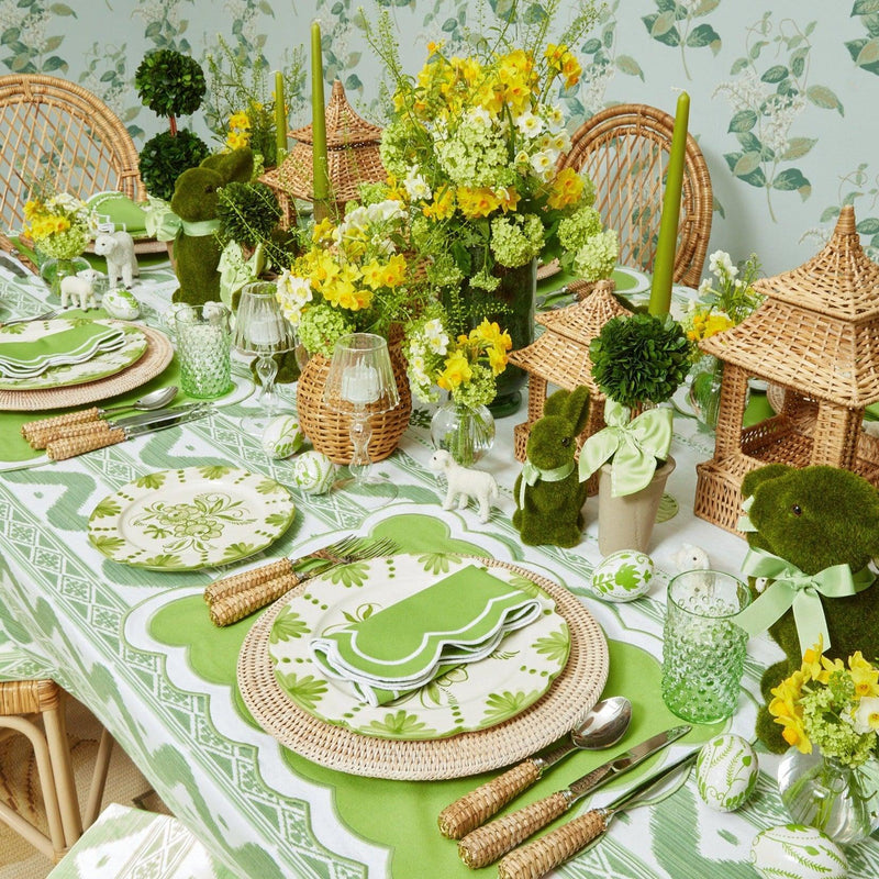 Green Ikat & Applique Linen Set - Mrs. Alice
