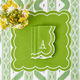 Green Ikat & Applique Linen Set - Mrs. Alice