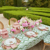Green Ikat & Pink Fleur Linen Set - Mrs. Alice