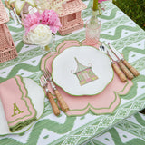 Green Ikat & Pink Fleur Linen Set - Mrs. Alice