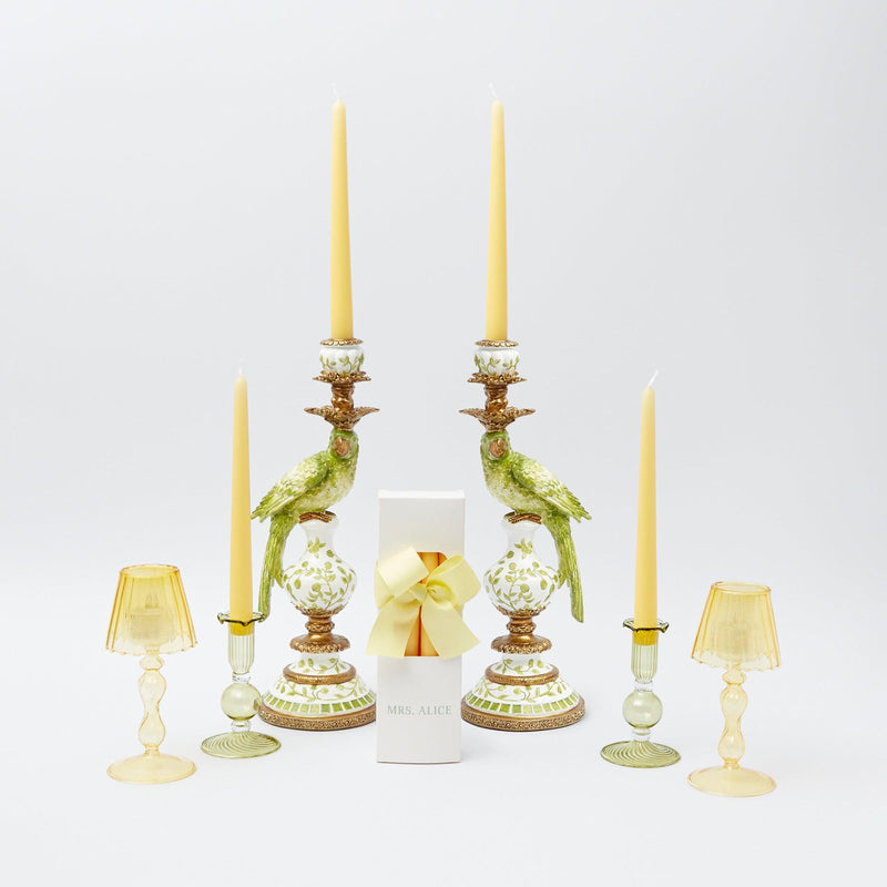 Green Parrot Candle Holder (Pair) - Mrs. Alice
