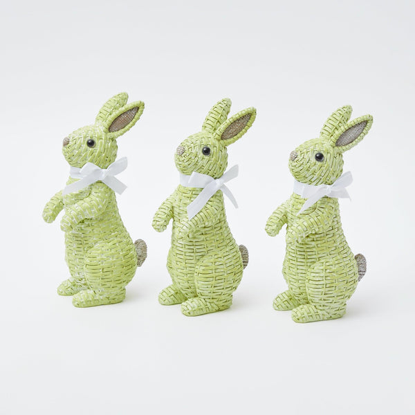 Green Rattan Rabbit Trio - Mrs. Alice
