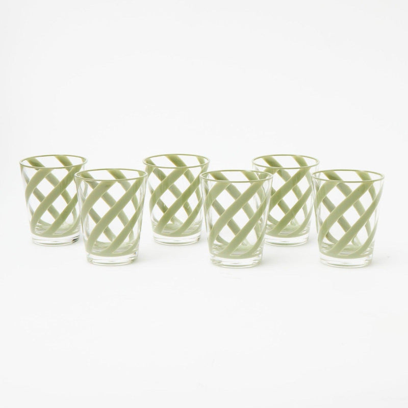 Green Swirl Outdoor Glasses (Set of 6) - Mrs. Alice