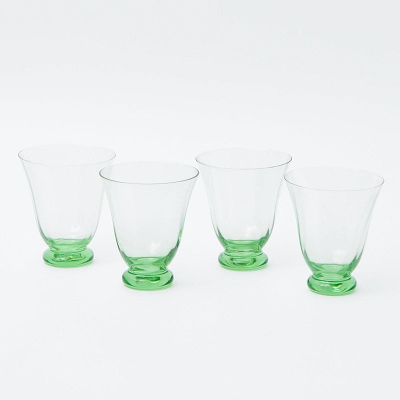 Green Tulip Water Glass (Set of 4) - Mrs. Alice