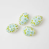 Hand Painted Green & Blue Pastel Eggs (Set of 4) - Mrs. Alice