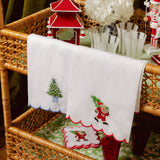 Elevate your Christmas decorations with the whimsical and enchanting Embroidered Father Christmas Linen Hand Towel - a simple yet stylish statement of holiday sophistication.