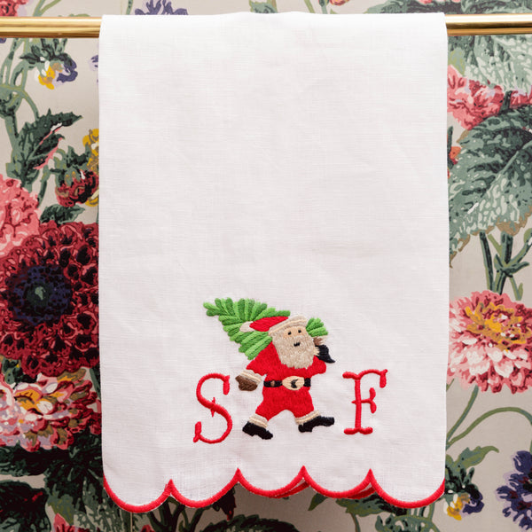 Create a festive and enchanting Christmas atmosphere with the Embroidered Father Christmas Linen Hand Towel, perfect for adding a touch of tradition and holiday magic to your home.